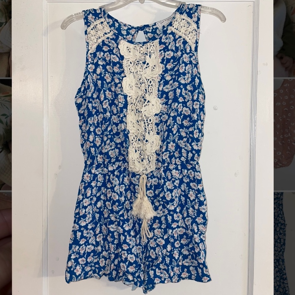 Blue Flowery Romper